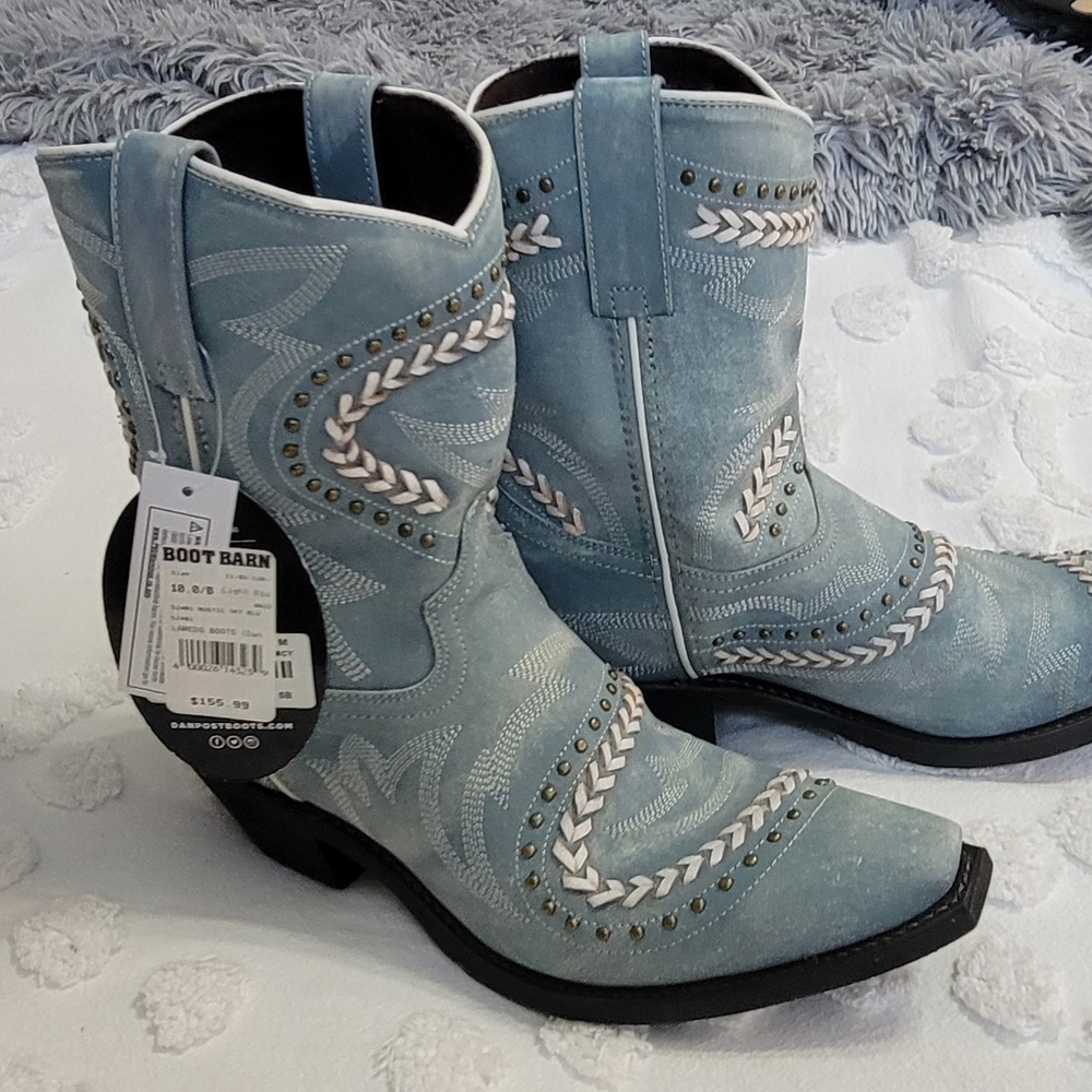 Women's Cowboy Boot Laredo Rustic Sky Blue Suede Size 10 -BNWT